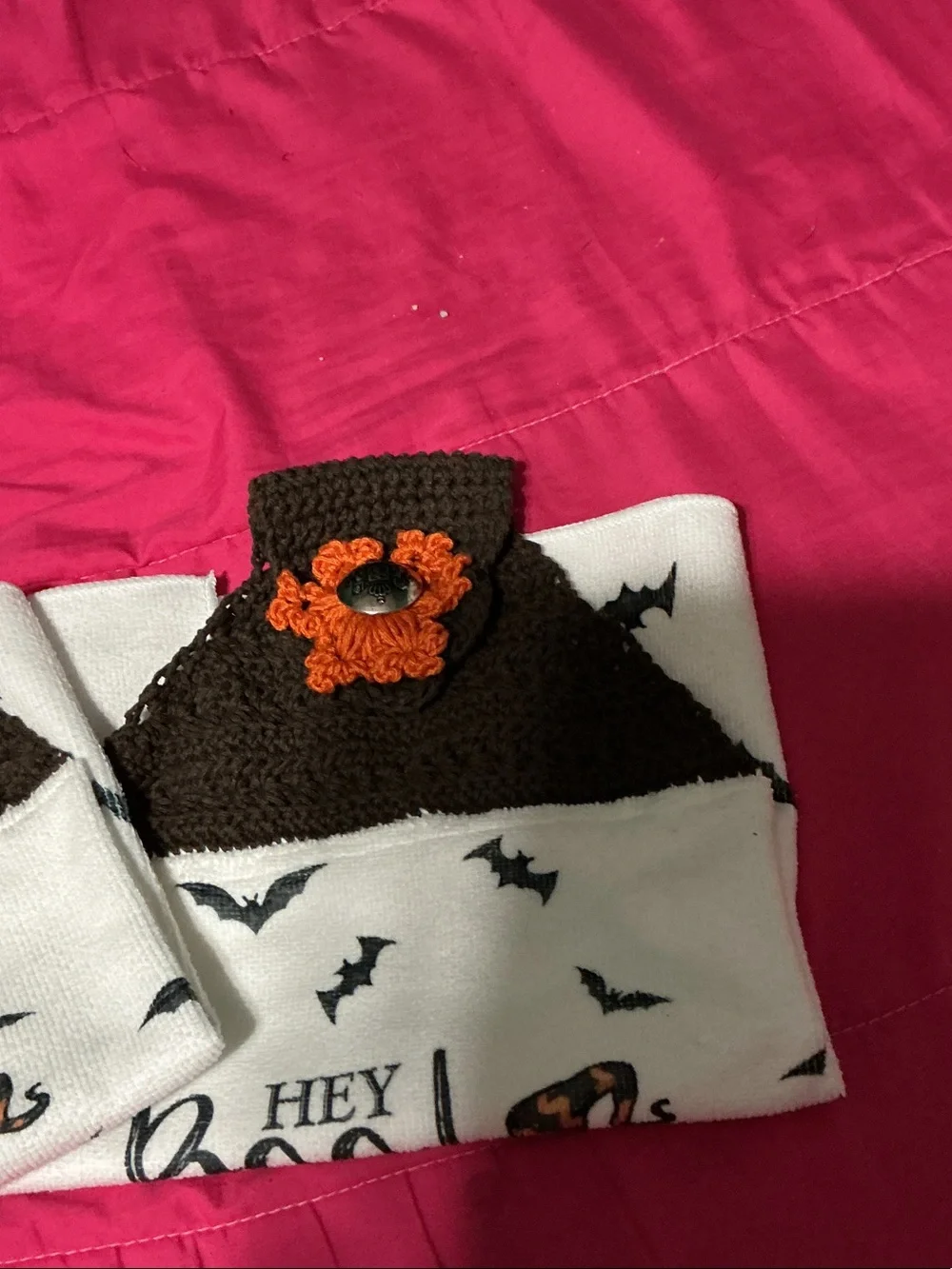 Halloween Kitchen Towels - hand crochet toppers